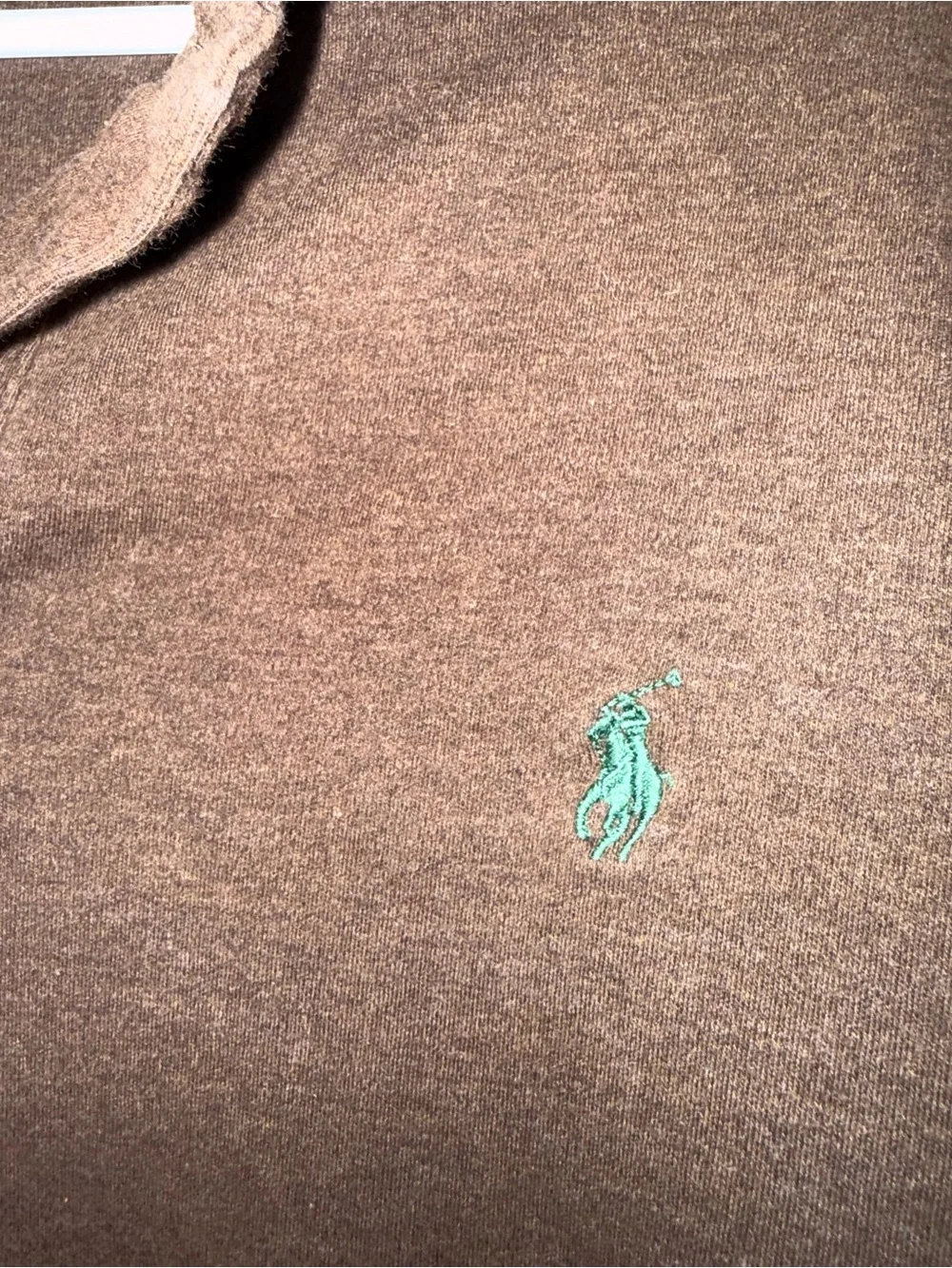 Ralph Lauren Brown Long-Sleeve Polo with Green Pony